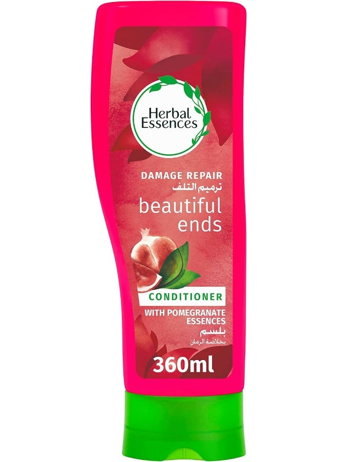 Herbal Essences Beautiful Ends Split End Protector Conditioner with Juicy Pomegranate Essences for Protection from Hair Breakage, 360 ml - Image 1